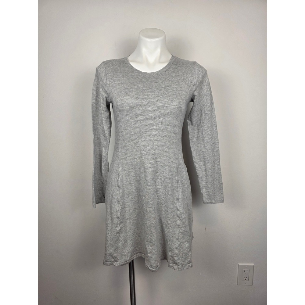 Toad&Co Eco Gray Long Sleeve Dress Stretch Knit‎ Casual Comfy Womens Small